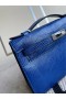 Mini pochette Lagarto 7T Azul eléctrica de Plata de Hardware PHW 22cm Completo hecho a Mano