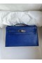 Mini pochette Lagarto 7T Azul eléctrica de Plata de Hardware PHW 22cm Completo hecho a Mano