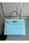 Kelly Epsom U2 azul fresco de Oro de Hardware 25cm Completo hecho a Mano