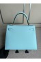 Kelly Epsom U2 azul fresco de Oro de Hardware 25cm Completo hecho a Mano