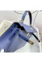 Kelly Toque de Epsom y Brillante de Cocodrilo Ck73 Gema azul Hardware de Oro GHW 25cm Completo hecho a Mano