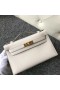 Mini Kelly Pochette de Epsom Ck10 de color blanco Cremoso de Oro de Hardware GHW 22cm Completo hecho a Mano