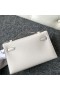 Mini Kelly Pochette de Epsom Ck10 de color blanco Cremoso de Oro de Hardware GHW 22cm Completo hecho a Mano