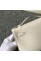 Mini Kelly Pochette de Epsom Ck10 de color blanco Cremoso de Oro de Hardware GHW 22cm Completo hecho a Mano