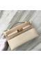 Mini Kelly Pochette de Epsom Ck10 de color blanco Cremoso de Oro de Hardware GHW 22cm Completo hecho a Mano