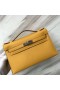 Mini Kelly Pochette de Epsom 9D Ámbar amarillo de Plata de Hardware 22cm Completo hecho a Mano