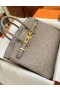 Birkin Avestruz Ck81 Griss el Hardware de Oro 25cm Completo hecho a Mano