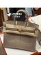 Birkin Avestruz Ck81 Griss el Hardware de Oro 25cm Completo hecho a Mano