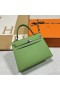 Kelly Epsom i3 Aguacate verde Hardware de Oro 25cm Completo hecho a Mano