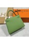 Kelly Epsom i3 Aguacate verde Hardware de Oro 25cm Completo hecho a Mano