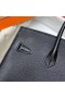 Birkin Sellier Epsom Ck89 Negro de Plata de Hardware Phw 25cm Completo hecho a Mano