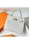 Kelly Epsom 01 Blanco Puro Oro de Hardware 25cm Completo hecho a Mano Ghw