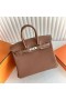 Birkin Togo Ck37 Marrón de Oro de Plata de Hardware 25cm Completo hecho a Mano Phw