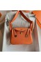 Bolsas Mini Lindy Clemence Ck93 Naranja de Oro de Hardware 19cm Completo hecho a Mano Ghw