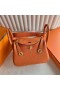 Bolsas Mini Lindy Clemence Ck93 Naranja de Oro de Hardware 19cm Completo hecho a Mano Ghw