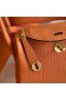 Bolsas Mini Lindy Clemence Ck93 Naranja de Oro de Hardware 19cm Completo hecho a Mano Ghw