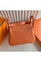 Bolsas Mini Lindy Clemence Ck93 Naranja de Oro de Hardware 19cm Completo hecho a Mano Ghw