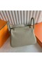 Bolsas Mini Lindy Clemence Q1 Luz de color Caqui Verde Hardware de Oro 19cm Completo hecho a Mano Ghw