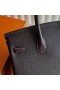 Birkin Togo & swift Ck47 de Chocolate y Rosa de Plata de Hardware 25cm Completo hecho a Mano Phw