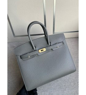 Birkin Epsom 0 L gris merye el Hardware de Oro GHW 25cm Completo hecho a Mano