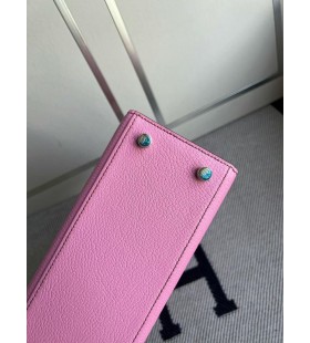Kelly Chevre 5P sakura pink & E5 rojo de la Rosa de Oro de Hardware 25cm Completo hecho a Mano