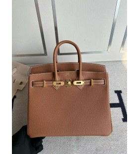 Birkin Togo Ck37 marrón de Oro de Oro de Hardware 25cm Completo hecho a Mano