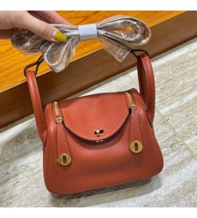 Mini Lindy Clemence & Tejido de la correa de la Calabaza de color de Oro de Hardware 20cm Completo hecho a Mano