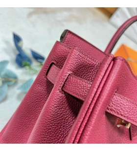 Birkin Togo K1 rojo granate Oro de Hardware 30cm Completo hecho a Mano