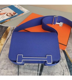 Geta Chevre 7T azul Brillante de Plata de Hardware 20cm Completo hecho a Mano