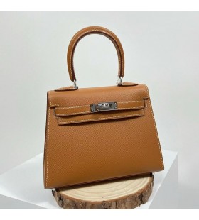 Kelly Epsom Ck37 Marrón de Oro de Plata de Hardware Phw 20cm Completo hecho a Mano