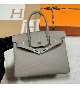 Birkin Togo M8 gris ashpite de Plata de Hardware Phw 30cm Completo hecho a Mano