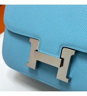 Constance Epsom 7N Candy Blue Silver Hardware Phw 18cm Full Handmade