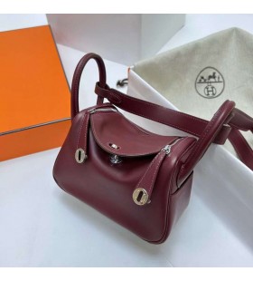 Mini Lindy Swift Ck55 Rojo Oscuro de Plata de Hardware Phw 19cm Completo hecho a Mano