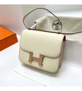 Constance Epsom i2 Creamy White & Mexico pink Rose Gold Hardware Rghw 18cm Full Handmade