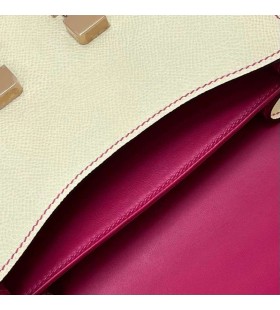 Constance Epsom i2 Creamy White & Mexico pink Rose Gold Hardware Rghw 18cm Full Handmade