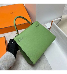 Kelly Epsom I3 Aguacate verde Hardware de Oro Ghw 25cm Completo hecho a Mano