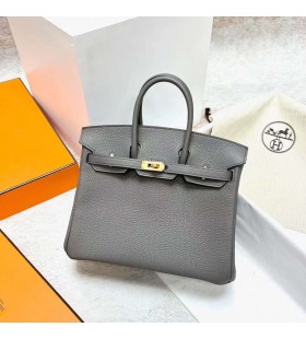 Birkin Togo 8F tinware gris Hardware de Oro Ghw 25cm Completo hecho a Mano