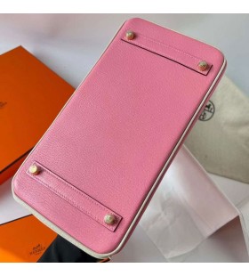 Birkin Chevre 5P sakura pink & Ck10 de color Blanco Cremoso de Oro de Hardware Ghw 30cm Completo hecho a Mano