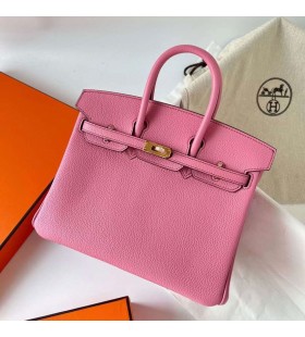 Birkin Togo 5P sakura rosa de Oro de Hardware Ghw 25cm Completo hecho a Mano