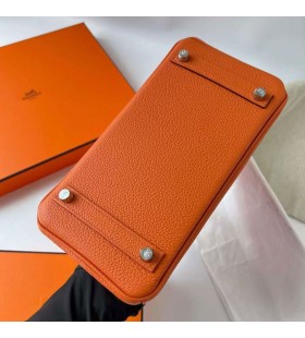 Birkin Alemania Togo Ck93 Naranja de Plata de Hardware Phw 25cm Completo hecho a Mano