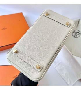 Birkin Togo Ck10 Batido de Oro blanco de Hardware 25cm Ghw Completo hecho a Mano