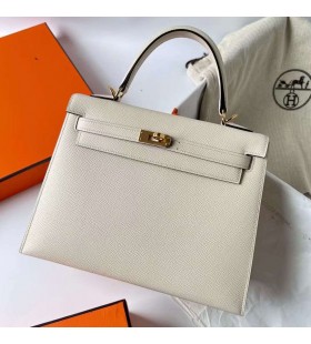 Kelly Epsom I2 Arroz Oro Blanco de Hardware Ghw 25cm Completo hecho a Mano