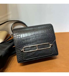 Roulis mate de cocodrilo cocodrilo Ck89 Negro de Plata de Hardware 18cm Completo hecho a Mano Phw