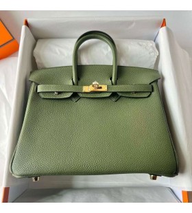 Birkin Togo V6 Selva verde Hardware de Oro 25cm Completo hecho a Mano Ghw