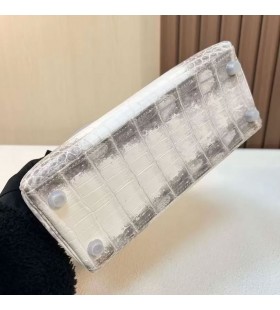 Kelly Porosus cocodrilo Himalaya Gold Hardware 25cm Completo hecho a Mano Ghw