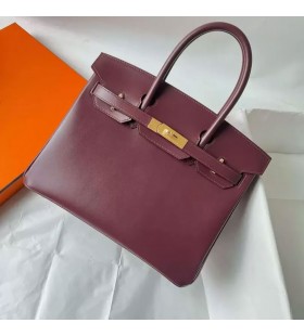 Birkin Cuadro Ck57 rojo Burdeos Hardware de Oro 30cm Completo hecho a Mano Ghw