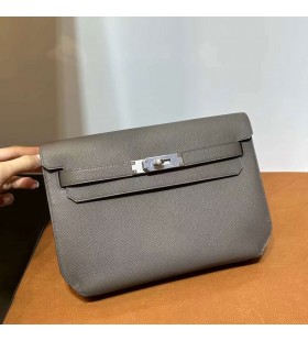 Kelly Depeches Epsom 8F Tinware gris Plata de Hardware 25cm Completo hecho a Mano Phw