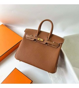Birkin Togo Ck37 MarrÃ³n de Oro de Oro de Hardware 25cm Completo hecho a Mano Ghw