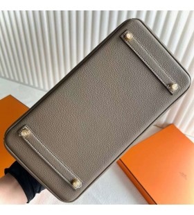 Birkin Togo Ck18 color cáñamo Gris Hardware de Oro 30cm Completo hecho a Mano Ghw
