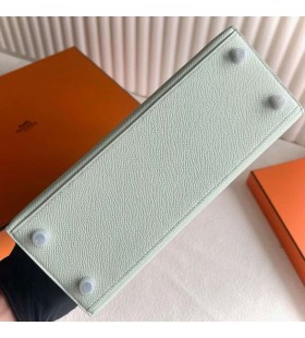 Kelly Epsom 0S Luz Verde Plata de Hardware 25cm Completo hecho a Mano Phw